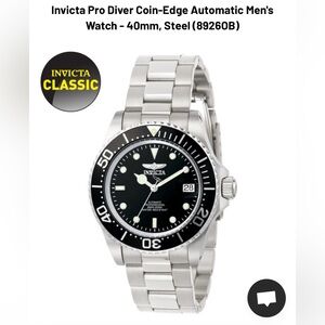 Invicta Pro Diver Coin-Edge Automatic Men’s Watch - 40mm, Steel (89260B)